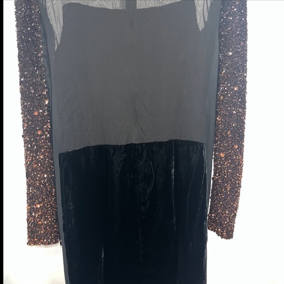TOM FORD vintage black copper sequin ombré beaded mesh midi dress IT42 US6 NWT - Picture 10 of 15